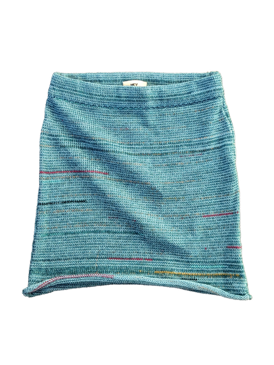 Knit Mini Skirt in Blue Marle - heyzoemay