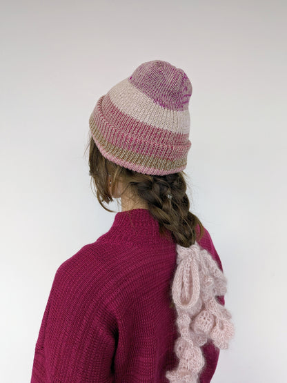 Classic Ribbed Knit Beanie in Vintage Stripe - heyzoemay